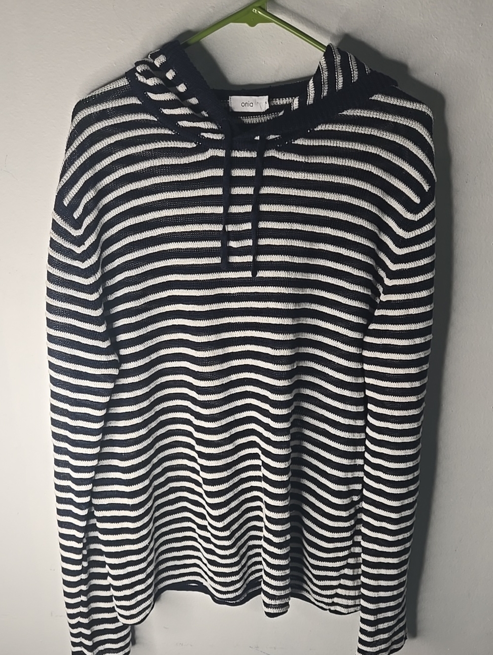 Striped Navy & White Hooded Sweater